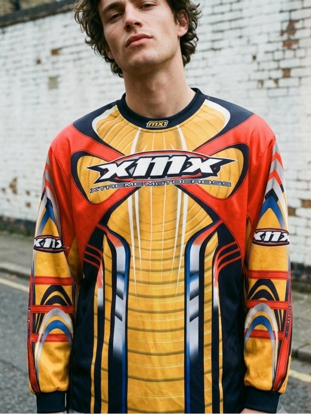 Vintage XMX Xtreme Motocross Jersey Mens XL Orange Black Y2K MX Racing Shirt